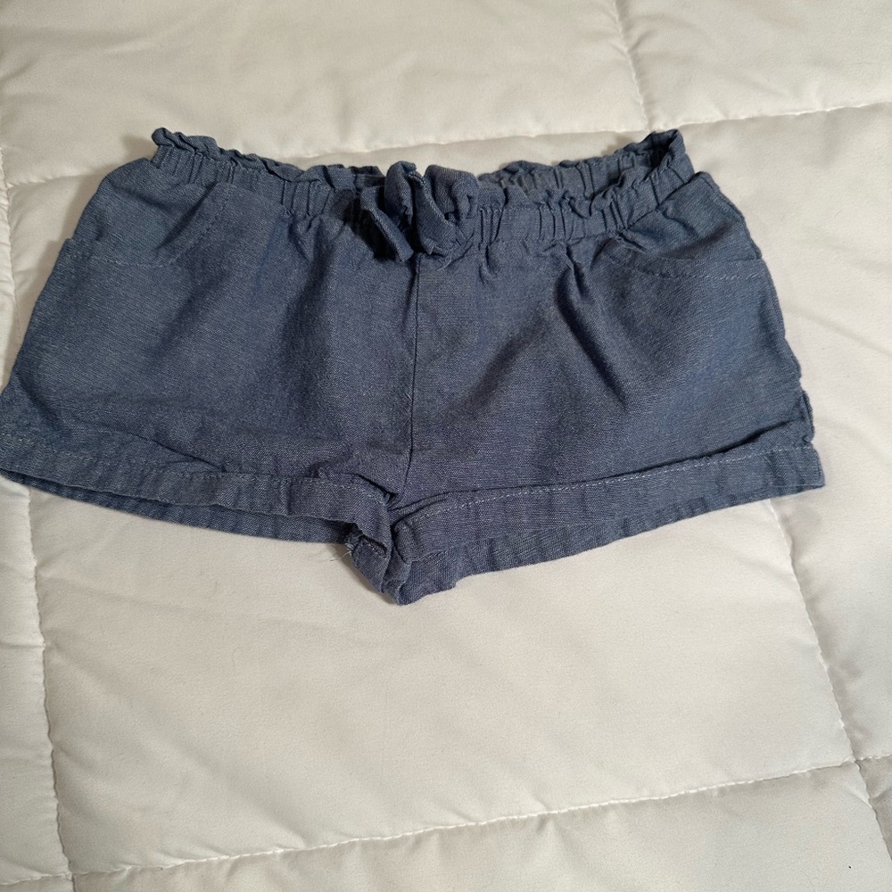 ⭐️ $1 if bundled - 24 Month light denim Blue Casual Shorts front bow & pockets